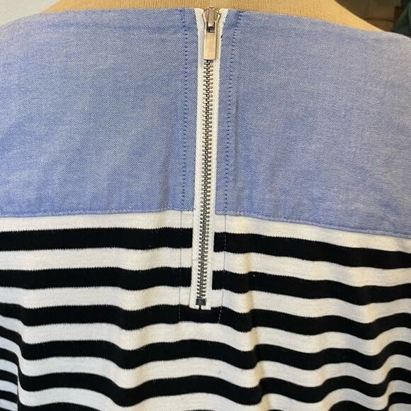 ANN TAYLOR LOFT Chambray Striped Sheath Coastal Dress Women's size S resort - Picture 6 of 10